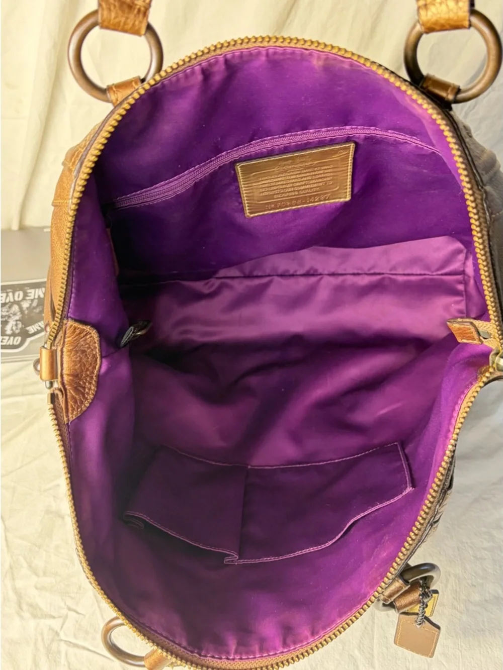Coach Madison Satchel Metallic Bronze Leather Crossbody – Excellent Condition